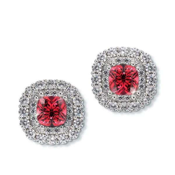 Bông tai Double Halo Cushion BTA2155